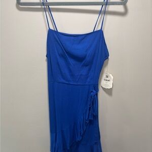 Altar'd State Blue Ruffled Wrap Sundress